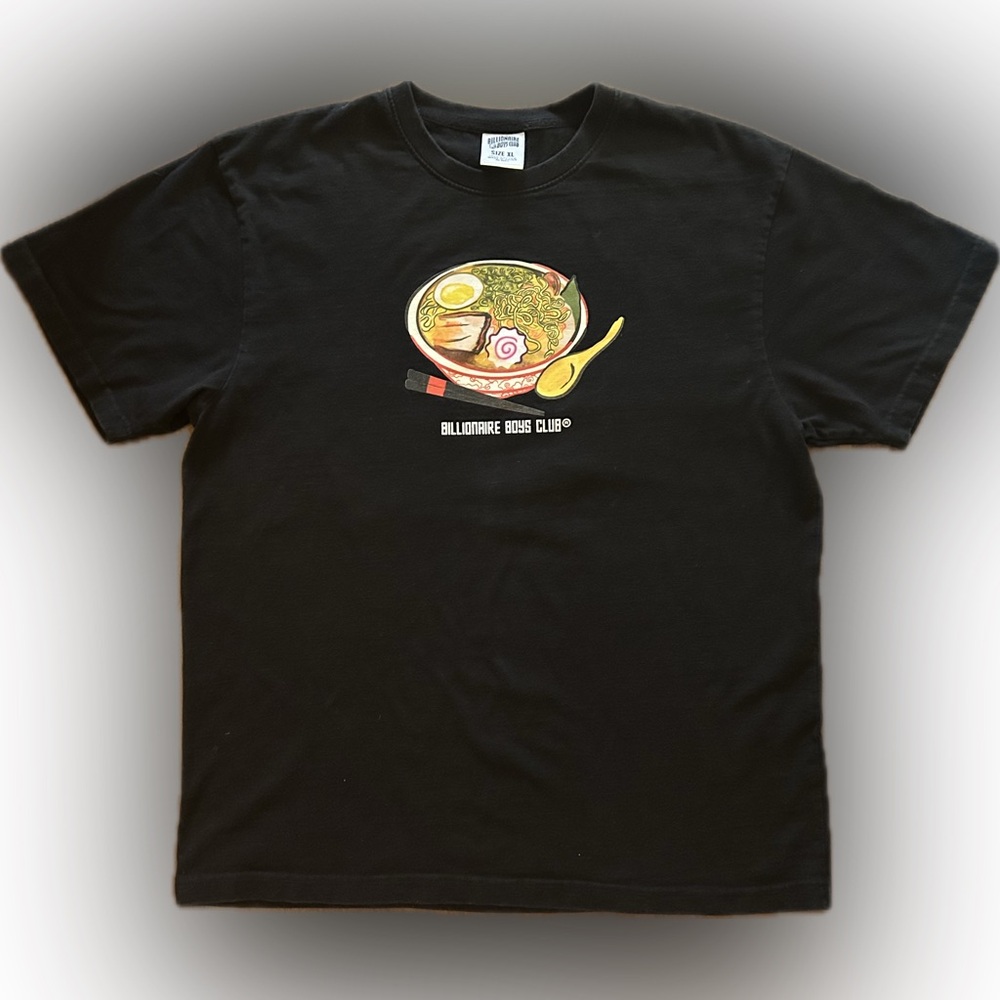 Billionaire Boys Club Black Ramen Soup Graphic 100% Cotton Crewneck T-Shirt XL